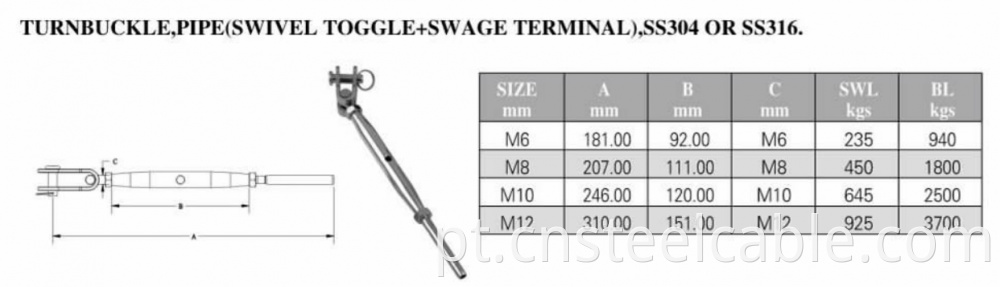 Stainless Steel Turnbuckle Hook Hook